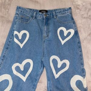 Cider white heart jeans